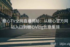 糖心TV全网直播揭秘：从糖心官方网站入口到糖心Vlog创意集锦