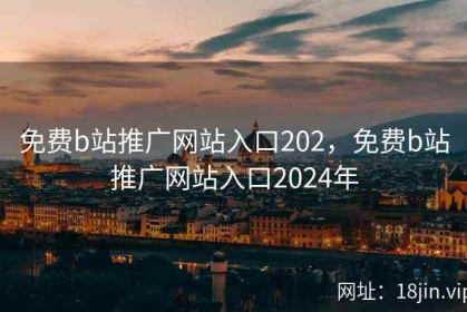 免费b站推广网站入口202，免费b站推广网站入口2024年