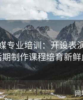 麻豆传媒专业培训：开设表演、编导与后期制作课程培育新鲜血液