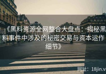 《黑料资源全网整合大盘点：揭秘黑料事件中涉及的秘密交易与资本运作细节》