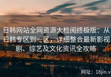 日韩网站全网资源大检阅终极版：从日韩专区到一区，详细整合最新影视剧、综艺及文化资讯全攻略