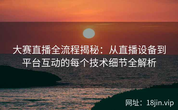 大赛直播全流程揭秘：从直播设备到平台互动的每个技术细节全解析
