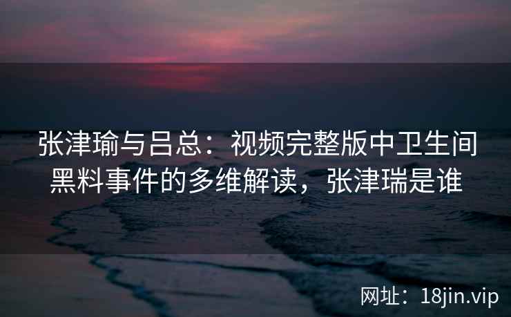 张津瑜与吕总：视频完整版中卫生间黑料事件的多维解读，张津瑞是谁
